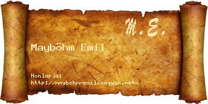 Mayböhm Emil névjegykártya