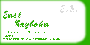 emil maybohm business card